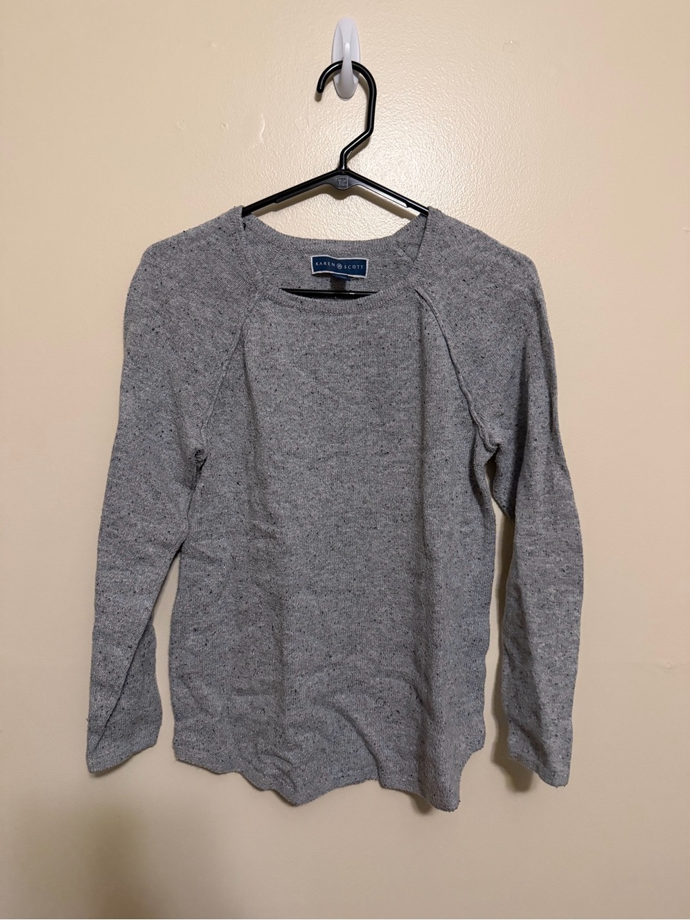 Karen Scott Heather Gray Crewneck Pullover Sweater